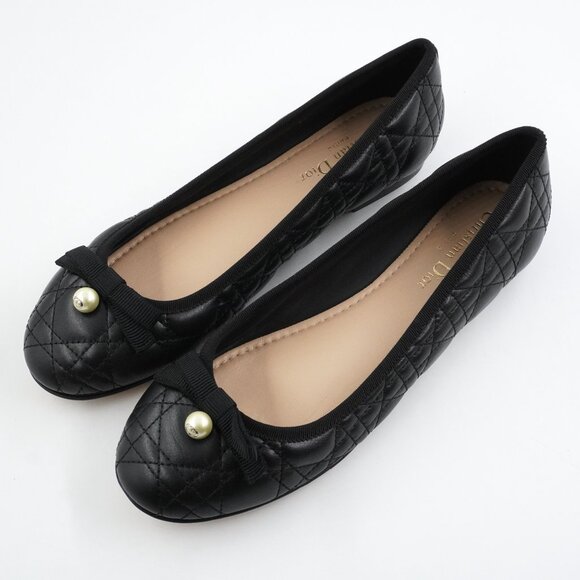 Dior Ballet Flats In Black Quilted Cannage Calfskin Leather - Size 39.5 NWD - Picture 3 of 16